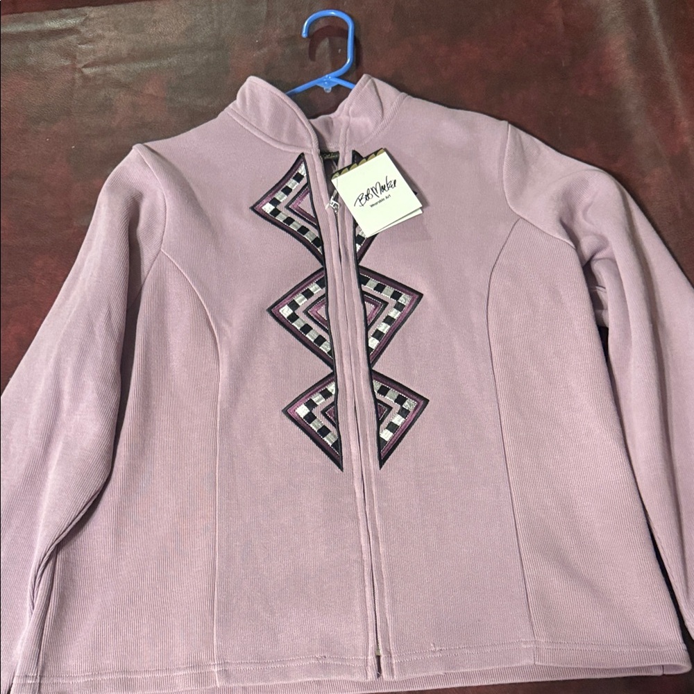 Bob Mackie Lavender Geometric Jacket